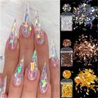 【CW】 1 Pack Holographic Irregluar Gold Color Glitter Foil Decoration