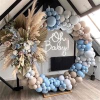 [HOT MAKXJWIGO 542] Doubled Blue บอลลูน Garland งานแต่งงานครบรอบตกแต่งวันเกิด Baby Shower Matte Grey Doubled Apricot Ballon Arch Decor