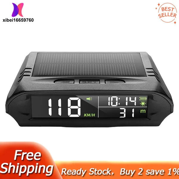 X Universal Hud Car Solar Digital Meter Gps Speedometer Overspeed