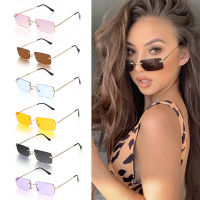 Avalanchet Retro UV400 Fashion Rectangle Rimless Women Sunglasses Uni Retro Luxury Design Gradient Small Eyeweeara