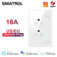 16A Tuya Zigbee US EU Smart Socket Plug Adapter In Wall Electrical Outlet On Off Voice Timer 110V 240V for Google Home Alexa Ratchets Sockets