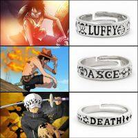 One Piece Luffy Rings Trafalgar D Water Law Portgas D Ace Anime Figure Rings for Men Boys Japanese Anime One Piece Letter Ring