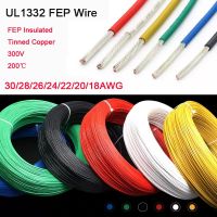 5M UL1332 FEP Plastic Insulated High Temperature Electronic Copper Cable PTFE Wire 30/28/26/24/22/20/18AWG Wires Leads Adapters