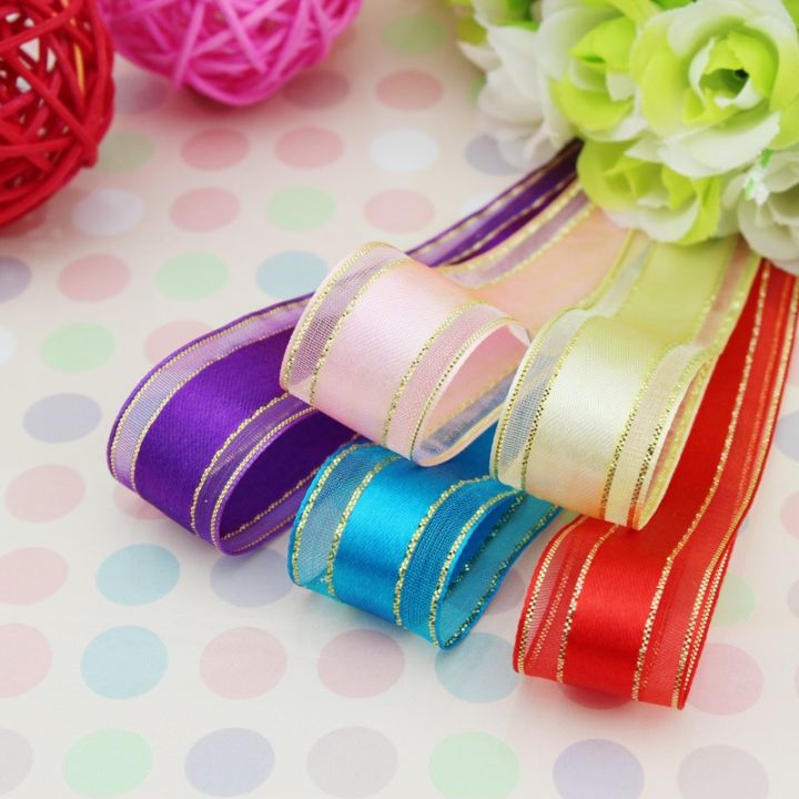 10yards / Roll Gold Ribbon Wedding Decoration Clothing Accessories ...