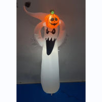 LED Inflatable ไฟฮาโลวีน Props Inflatable รุ่น1.8เมตร Luminous สีขาว Ghost Little Ghost Holding ฟักทองตกแต่ง