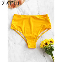 ZAFUL Ruched High Waisted Bikini Bottom For Women High Waisted Bathing Suit Bottom High Rise Swimsuit Briefs Summer Swimwear