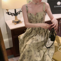 Spot parcel post Strap Dress 2023 Summer Tea Break Temperament French Style Design Mori Style Fried Street Skirt