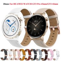 Gelang jam tangan pengganti wanita 20mm untuk jam tangan Huawei GT2 GT3 42mm GT3 Pro 43mm tali jam kulit gesper mawar emas