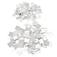 Lychee Life 100 Pieces Small Square Glass Mirror Mosaic Tiles Bulk For DIY Craft Supplies Home Decoration Materials