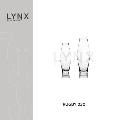 LYNX - RUGBY 030 - แจกันแก้ว แจกันดอกไม้ แฮนด์เมด เนื้อใส ทรงรักบี้ มีให้เลือก 2 ขนาด คือ ความสูง 25 ซม. และ 30 ซม.