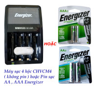 Máy sạc 4 hộc không pin  CHVCM4  và các loại pin sạc AA , AAA Energizer thumbnail