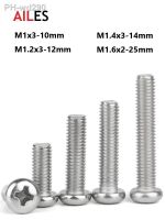 M1 M1.2 M1.4 M1.6 Cross Recessed Pan Round Head Screws 304 Stainless Steel Phillips Machine Bolts 3 4 5 6 8 10 18 20 22 25mm