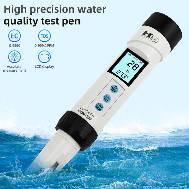 HM Digital COM-300 EC TDS PH 4 in 1 Combo Meter Temperature Tester ...