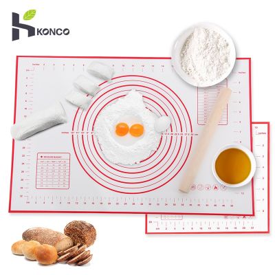 Konco Baking Mats Liners Silicone Pizza Dough Non-Stick Maker Holder Pastry Kitchen Gadgets Cooking Tools Utensils Bakeware