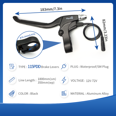 E-Bike WUXING 115PDD47PDD จักรยานไฟฟ้าหรือสกู๊ตเตอร์ไฟฟ้าเบรค Lever Ebike อุปกรณ์เสริมตัดไฟเมื่อเบรค Ebike