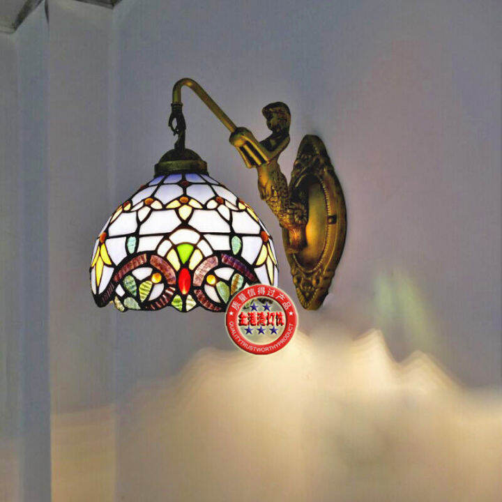 baroque-tiffany-wall-lamp-123-heads-vintage-bohemia-glass-bathroom-mirror-aisle-stair-fancy-porch-light