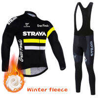 Winter Thermal Fleece 2021 STRAVA Cycling Jersey Long Set MTB Cycle Clothing Sportswear Mountain Bike Clothes ropa ciclismo