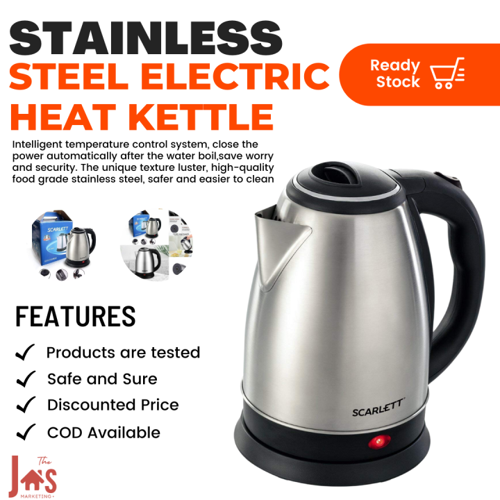 Scarlett Stainless Steel Electric Heat Kettle 2.0 Liters Lazada PH