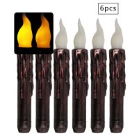 【CW】 6/12Pcs Electronic LED Candle Flickering Wax Church Party Ornaments NEW