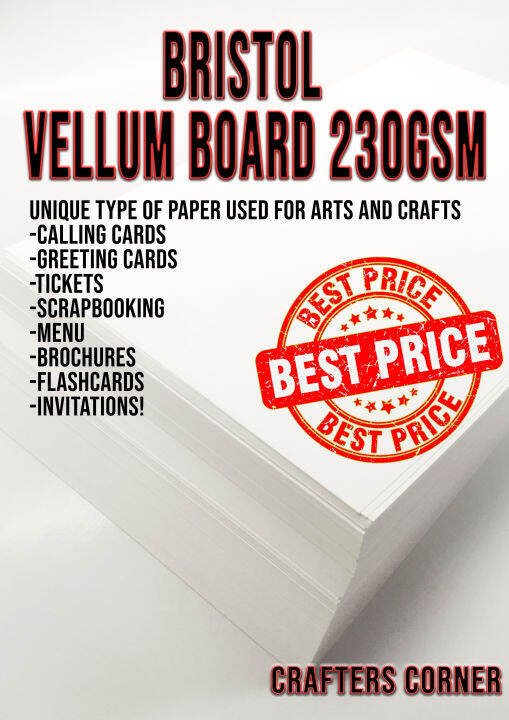 BRISTOL Vellum Board 50pcs per PACK 120gsm 180gsm 230gsm GOOD FOR