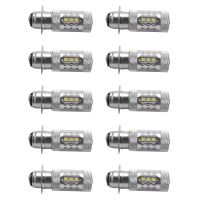 10X H6 Headlight LED Light Bulbs 12V Xenon White P15D 1/H6M 80W Fog Light Bulb Auto Indicator Lamp 6000K Replace Light