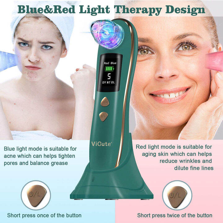 Blue Red Light Blackhead Remover Vacuum Therapy Pore Vacuum Cleaner