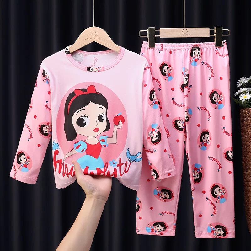 ชุดนอนเด็กลายการ์ตูนแขนยาวแบบน่ารัก100cm-150cm