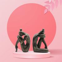 Loviver Thinker Bookend อุปกรณ์จัดระเบียบหนังสือที่กั้นหนังสือตกแต่งสนับสนุน Figurine Bookend