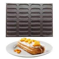 French Dessert Puff Cookies Pan Food Grade Eclair Baking Mold Perforated Fiberglass Silicone Butter Bread Mould Bakeware Bread Cake  Cookie Accessorie