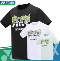 Yonex 2023เสื้อผ้าแบดมินตันของผู้ชายเสื้อยืดชุดออกกำลังกายแขนสั้นสำหรับสตรีใหม่ชุดเล่นเทนนิสเสื้อวอลเลย์บอลอากาศชุดที่แห้งเร็ว