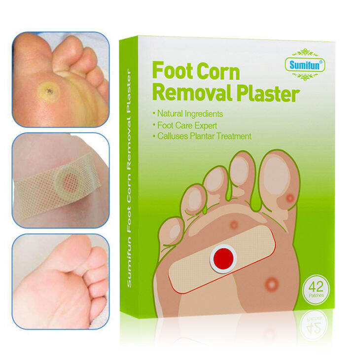 42Pcs Feet Corns/ Warts Removal Patch Pain Relief Remover Feet Callus ...