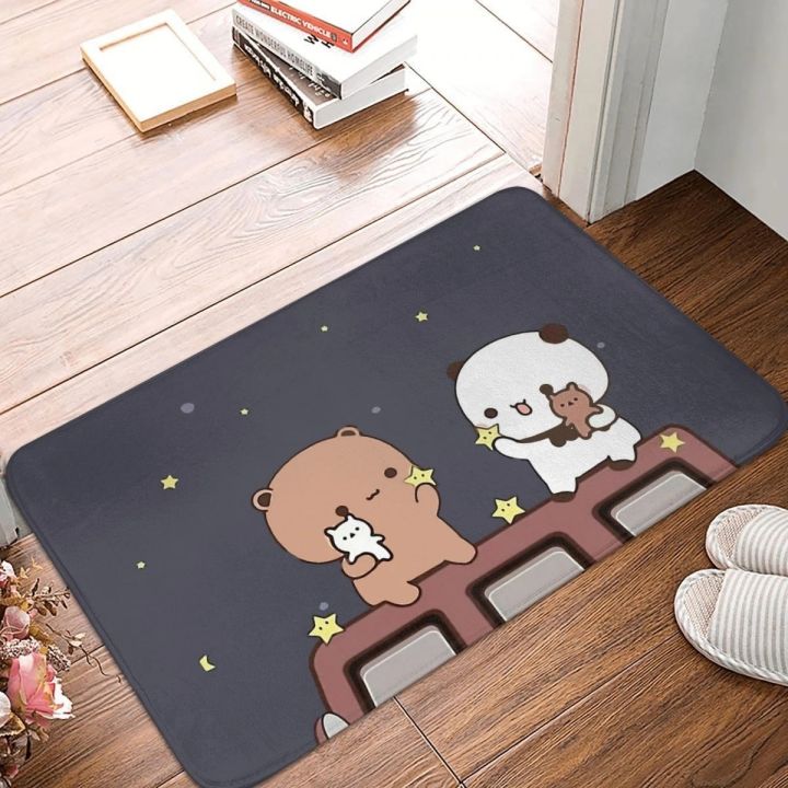peach-and-goma-home-doormat-decoration-bubu-and-dudu-flannel-soft-living-room-carpet-kitchen-balcony-rugs-bedroom-floor-mat