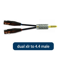 Dual Xlr ถึง4.4สายสัญญาณเสียงหญิง3 Pin Balanced Cabl Shielded Transfer Line สำหรับหูฟังหูฟังชุดหูฟัง Amp ลำโพงปกติ