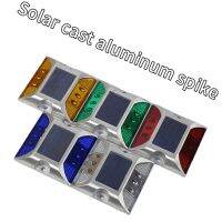 Solar Energy Cast Aluminum Spike Flashing Night Warning Strobe Lamp Truck Road Garden Expressway Obstacle