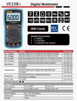 Esrmeter Lcr ตัวเก็บประจุแบบมัลติมิเตอร์,ตัวเก็บประจุแบบดิจิทัลระดับมืออาชีพตัวเก็บประจุแบบมัลติมิเตอร์นับ6000มัลติมิเตอร์ดิจิตอล VC17B +