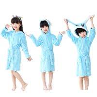 [Xiaoli clothing] เด็ก Flannel Unicorn Stitch เสื้อคลุมอาบน้ำสีฟ้าสำหรับสาวชุดนอนเด็กผ้าเช็ดตัวชายหาดเด็กเสื้อคลุมอาบน้ำผ้าขนหนูชุดนอน Nightgowns