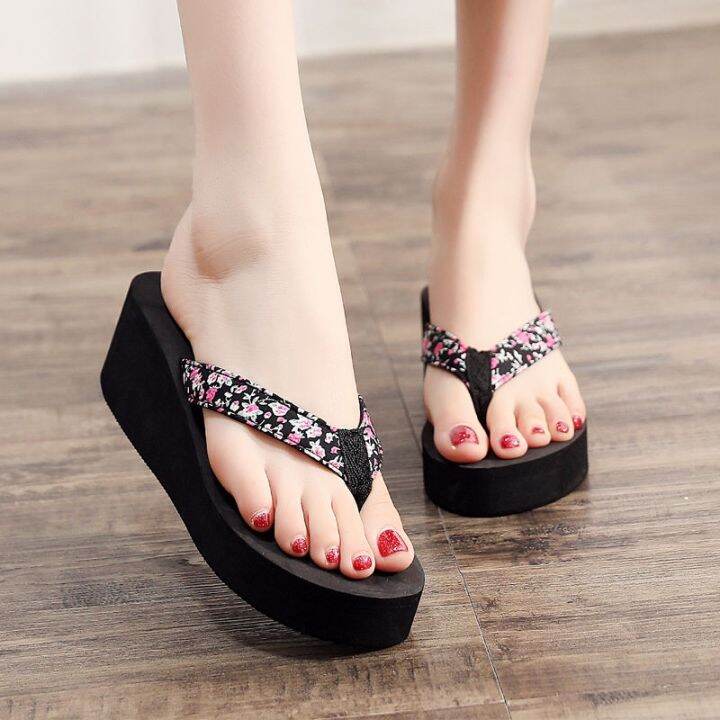 Fashion Slippers Women Sequins Soft thick Wedge #7022 | Lazada PH