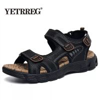Brand Classic Mens Sandals Summer Genuine Leather Sandals Men Outdoor Casual Lightweight Sandal Fashion Men Sneakers Size 38-46