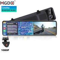 HGDO T160 180° 4K 2160P Dash Cam Carplay Mirror Video Recorder Wireless Android Auto Camera WiFi GPS Navigation DVR 24H Monitor