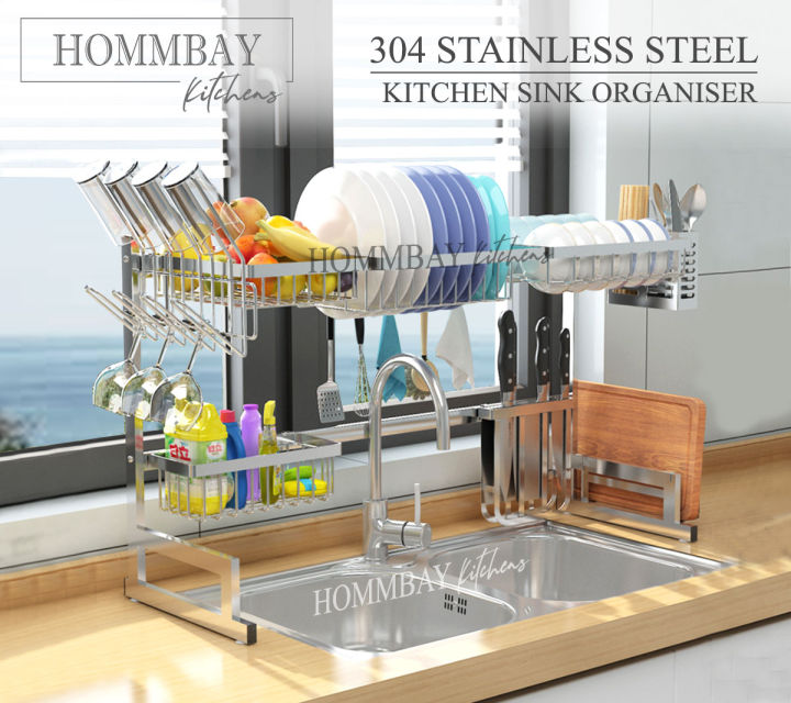 PremiumRacks Expandable Over the Sink Dish Rack - 304 Stainless Steel