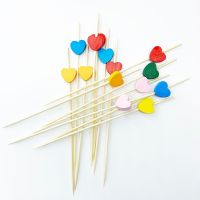 100Pcs/Bag 12CM Bamboo Food Picks Buffet Fruit Fork Party Cake Dessert Salad Vegetable Sticks Cocktail Toothpick Home Supplies