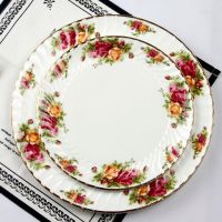 Chinese-style Bone China European-style Retro Household Tableware Plate Dishes Western-style Plate Set Ceramic Gift Box