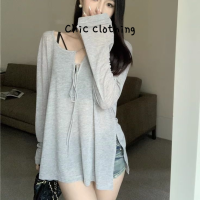 Chic Clothing เสื้อครอป เสื้อยืด ชุดเซ็ทผู้หญิง สไตล์ น่ารัก ทันสมัย สไตล์ WTX2392TT3 39Z230926