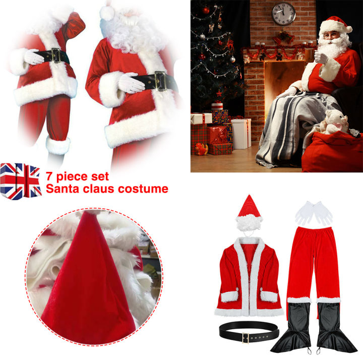 shanglife-ชุดคอสเพลย์ซานตาคลอสชุดพ่อชุดผ้าสักหลาดชุดผู้ใหญ่
