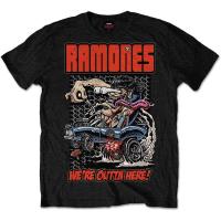 Ramones Outta Here เสื้อยืด100 ต้นฉบับ MERCH