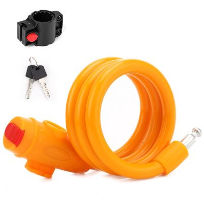 【CW】 Anti-Theft Lock Cable Coil Motorcycle Cycle MTB Security with 2