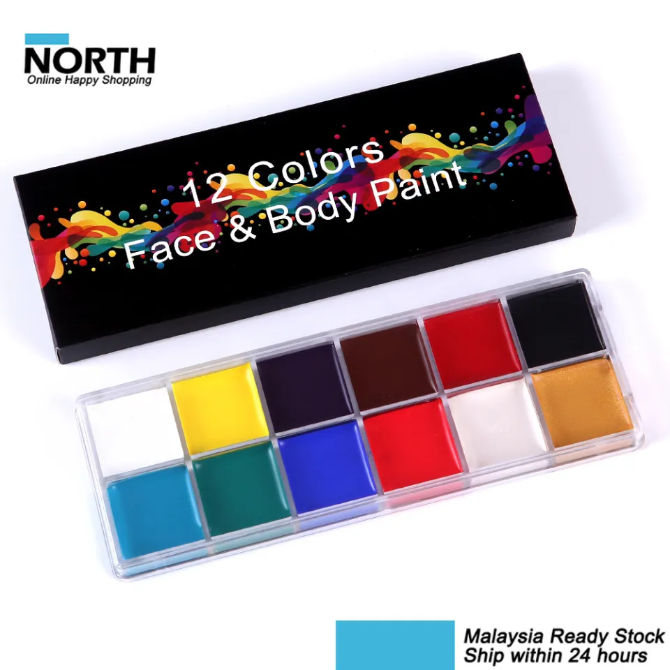 Professional Face Painting Kit - 12 Colors, Malaysia