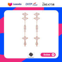 YOLWAREE -  ARUN LONG EARRINGS ต่างหูเงินแท้ ประดับเพชรคิวบิกเซอร์โคเนีย (The stones are Cubic Zirconia )