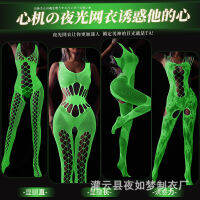 Night Dream Luminous Body Stocking Fluorescent Tube Top Jumpsuit Full-Length Hosiery Nightclub Mesh Stockings Plus Size Luminous Socks