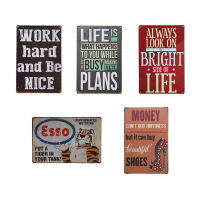 Inspirational Retro โลหะป้ายดีบุกแผ่นป้ายผนัง Home Coffee DecorLetters บาร์คาเฟ่จิตกรรมฝาผนังภาพวาด